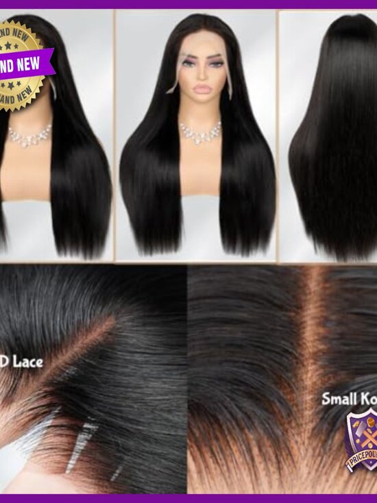 28 Inch Straight Human Hair Wig 13x6 Lace Front 200 Density Pre Plucked main image 6